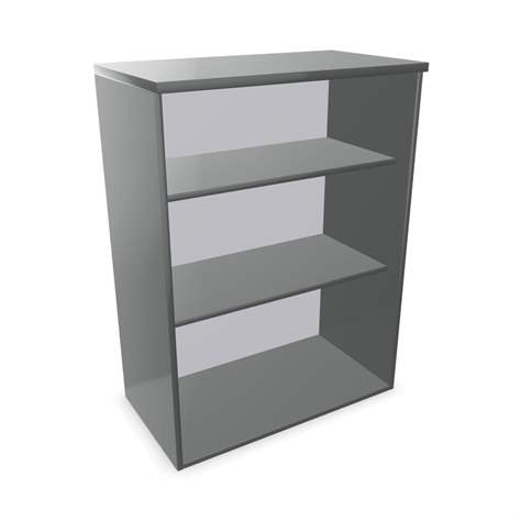 Büroschrank - Regal, Anbau, H x B x T: 1070 x 800 x 445 mm, Farbe Dunkelgrau - Nowy Styl Group