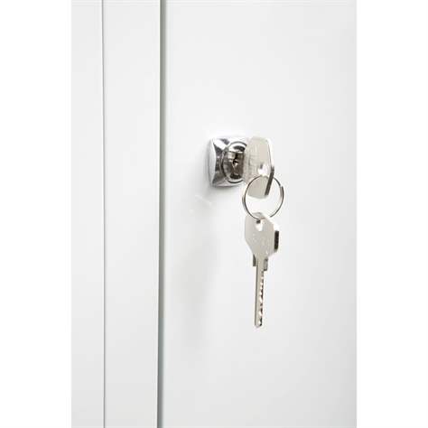 Dulap metalic pentru vestiar, sudat, 2 x 300 mm, uși gri RAL7035, cu soclu - Kovos Verneřice - imagine6