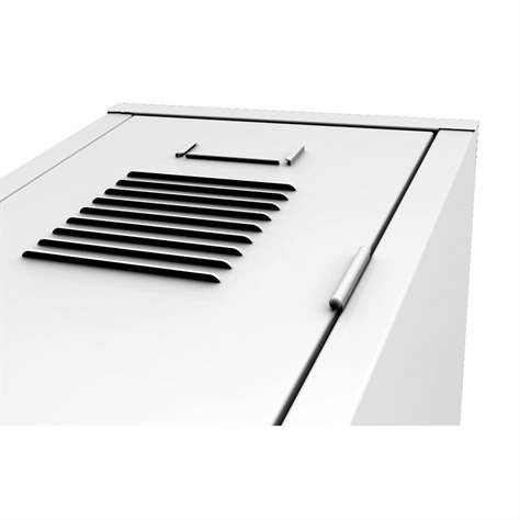 Dulap metalic pentru vestiar, sudat, 2 x 300 mm, uși gri RAL7035, cu soclu - Kovos Verneřice - imagine7