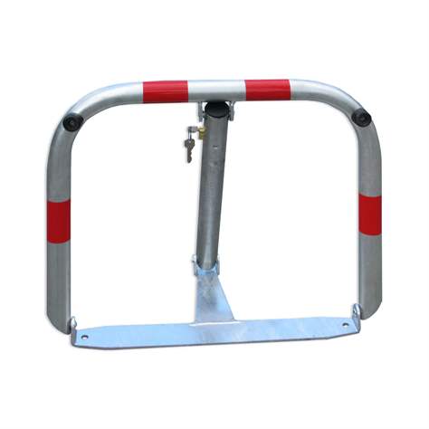 Dispozitiv rabatabil blocare acces loc parcare - îngrădire parcare, din oțel, zincat - bandă roșie, lățime 600 mm