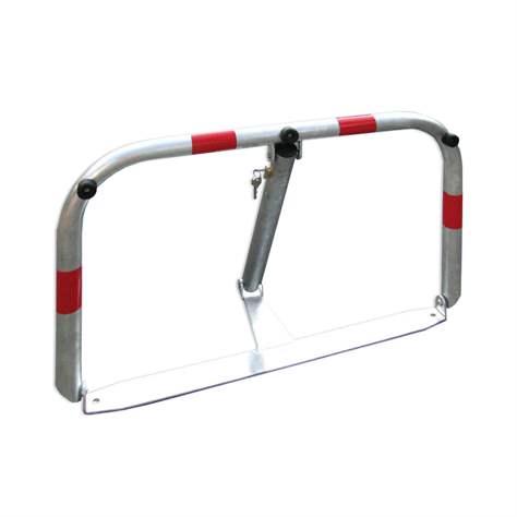 Dispozitiv rabatabil blocare acces loc parcare - îngrădire parcare, din oțel, zincat - bandă roșie, lățime 800 mm