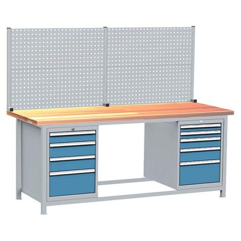 Professionelle Werkbank, Grundmodell, Buchen-Arbeitsplatte, 2000x750 mm - Kovos Verneřice - Bild2