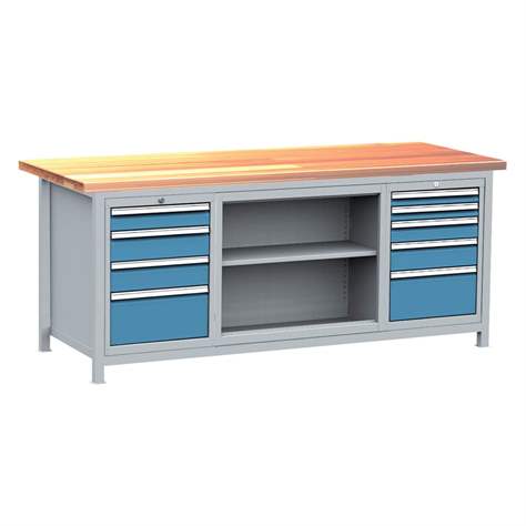 Professionelle Werkbank, Grundmodell, Buchen-Arbeitsplatte, 2000x750 mm - Kovos Verneřice - Bild4