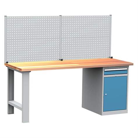 Box container - dulap banc masă de atelier - modul corp dulap pentru banc de atelier, 1 sertar, gri RAL7035/ albastră RAL5012 - Kovos Verneřice - imagine4