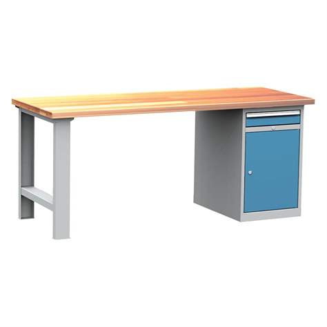 Box container - dulap banc masă de atelier - modul corp dulap pentru banc de atelier, 1 sertar, gri RAL7035/ albastră RAL5012 - Kovos Verneřice - imagine5