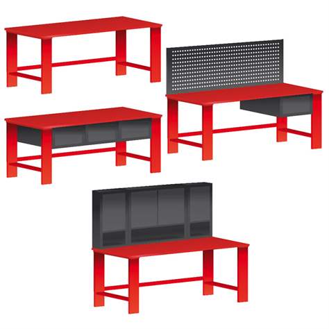 Banc de lucru atelier Kovos 2000 x 750 mm tip masă de lucru,  modelul de bază, blat de lucru masiv fag - Kovos Verneřice - imagine2