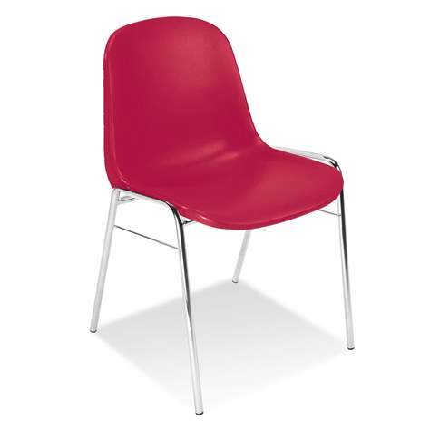 pinch rare protein EMPORO - Ľahká plastová stolička BETA, podstavec chróm, sedadlo farba  červená