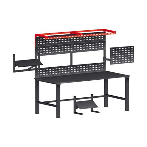 Rampa k instalaci osvětlení nebo zavěšení nářadí, 1300 x 370 mm, šedá RAL7035 - Kovos Verneřice - obrázek2