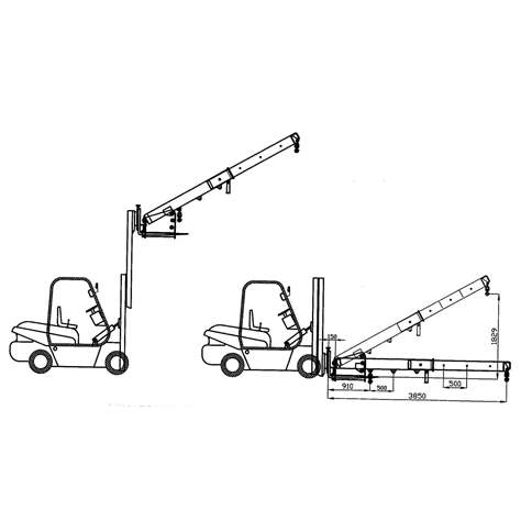 Dispozitiv încărcare (braț macara) pentru stivuitor - autoîncărcător cu furcă, capacitate portantă bis zu 2500 kg - imagine4