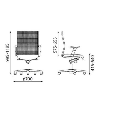 Bürodrehstuhl NEOS, Gestell schwarz, Netz-Rückenlehne, Sitz-Stoffbezug Beige - Nowy Styl Group - Bild3