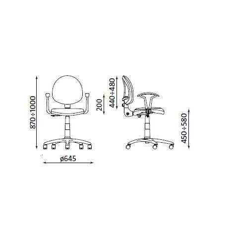 Moderner Bürostuhl SMART mit Armlehnen, Bezugsmaterial Basic - Frabe lichtblau - Nowy Styl Group - Bild3