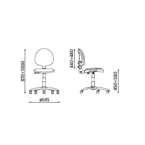 Moderner Bürostuhl SMART ohne Armlehne, Bezugsmaterial Basic - Frabe lichtblau - Nowy Styl Group - Bild3