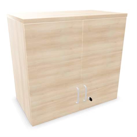 Büroschrank - Doppel-Flügeltüren, Anbau, H x B x T: 740 x 800 x 445 mm, Farbe Akazie - Nowy Styl Group