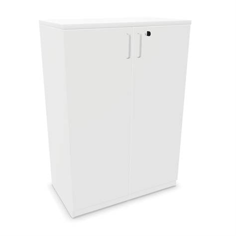 Büroschrank - Doppel-Flügeltüren, H x B x T: 1155 x 800 x 445 mm, Farbe Weiß - Nowy Styl Group