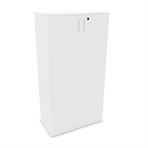 Büroschrank - Doppel-Flügeltüren, H x B x T: 1545 x 800 x 445 mm, Farbe Weiß - Nowy Styl Group