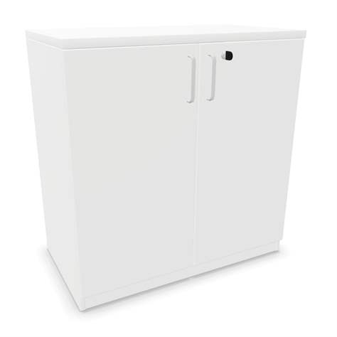 Büroschrank - Doppel-Flügeltüren, H x B x T: 825 x 800 x 445 mm, Farbe Weiß - Nowy Styl Group