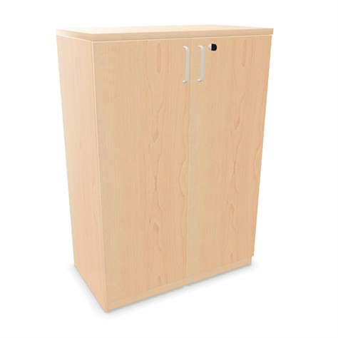 Büroschrank - Doppel-Flügeltüren, H x B x T: 1155 x 800 x 445 mm, Farbe Ahorn - Nowy Styl Group