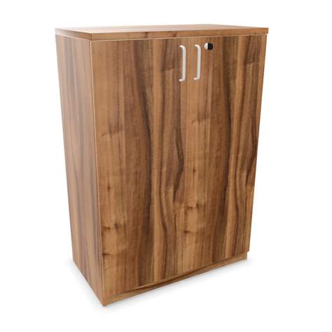 Büroschrank - Doppel-Flügeltüren, H x B x T: 1155 x 800 x 445 mm, Farbe Nussbaum - Nowy Styl Group