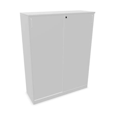 Büroschrank - Schiebetür, H x B x T: 1545 x 1200 x 445 mm, Farbe Lichtgrau - Nowy Styl Group