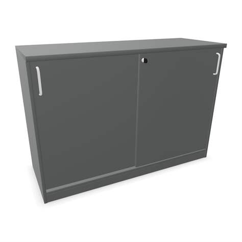 Büroschrank - Schiebetür, H x B x T: 825 x 1200 x 445 mm, Farbe Dunkelgrau - Nowy Styl Group