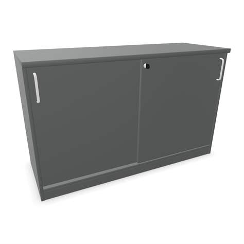 Büroschrank - Schiebetür, H x B x T: 740 x 1200 x 445 mm, Farbe Dunkelgrau - Nowy Styl Group
