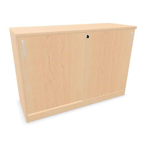 Kancelářská skříň - dveře posuvné, v x š x h: 825 x 1200 x 445 mm, barva javor - Nowy Styl Group