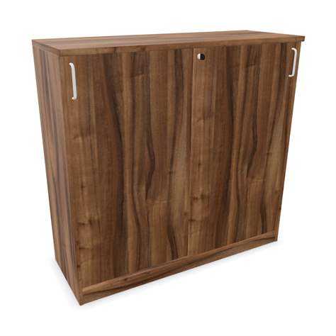Büroschrank - Schiebetür, H x B x T: 1155 x 1200 x 445 mm, Farbe Nussbaum - Nowy Styl Group