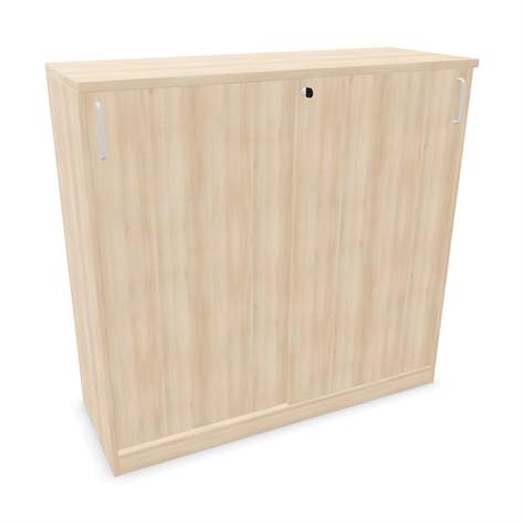 Büroschrank - Schiebetür, H x B x T: 1155 x 1200 x 445 mm, Farbe Akazie - Nowy Styl Group