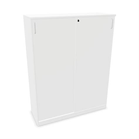 Büroschrank - Schiebetür, H x B x T: 1545 x 1200 x 445 mm, Farbe Weiß - Nowy Styl Group