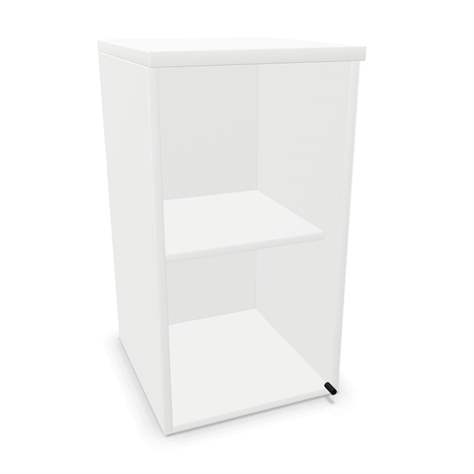 Büroschrank - verglaste Flügeltür, Anbau H x B x T: 740 x 400 x 445 mm, Farbe Weiß - Nowy Styl Group