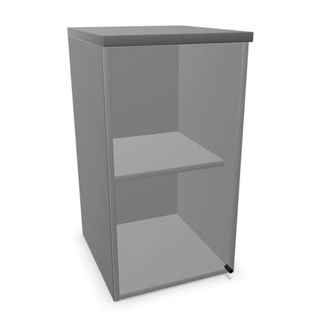 Büroschrank - verglaste Flügeltür,Anbau H x B x T: 740 x 400 x 445 mm, Farbe Dunkelgrau - Nowy Styl Group