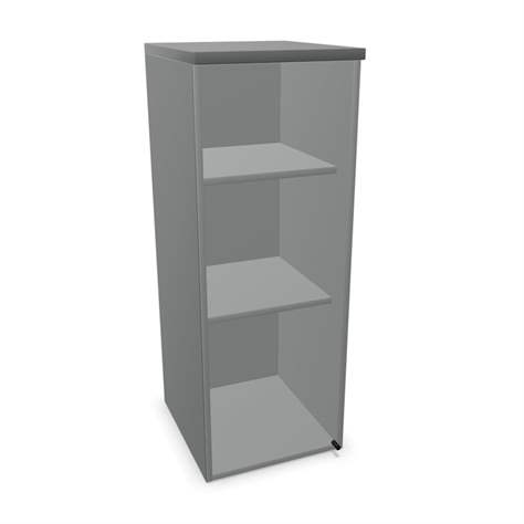 Büroschrank - verglaste Flügeltür, Anbau H x B x T: 1070 x 400 x 445 mm, Farbe Dunkelgrau - Nowy Styl Group