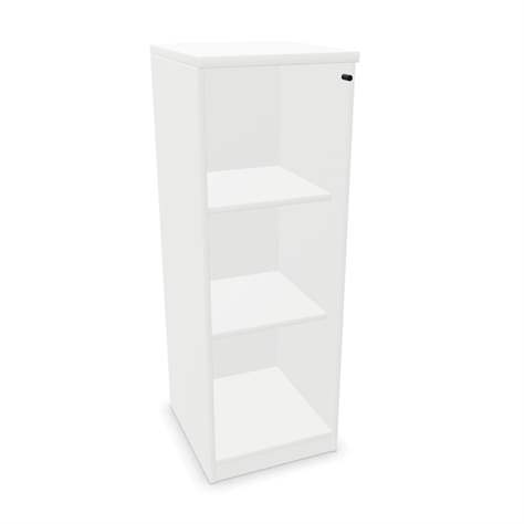 Büroschrank - verglaste Flügeltür, H x B x T: 825 x 400 x 445 mm, Farbe Weiß - Nowy Styl Group