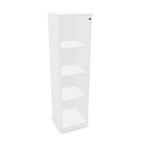 Büroschrank - verglaste Flügeltür, H x B x T: 1545 x 400 x 445 mm, Farbe Weiß - Nowy Styl Group