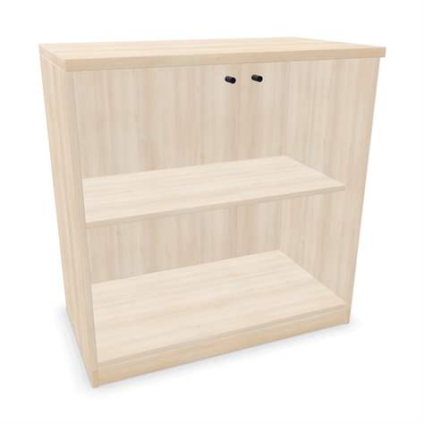Büroschrank - verglaste Doppel-Flügeltüren, H x B x T: 825 x 800 x 445 mm, Farbe Akazie - Nowy Styl Group