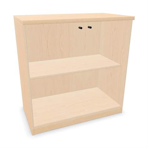 Büroschrank - verglaste Doppel-Flügeltüren, H x B x T: 825 x 800 x 445 mm, Farbe Ahorn - Nowy Styl Group