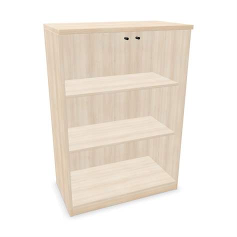 Büroschrank - verglaste Doppel-Flügeltüren, H x B x T: 1155 x 800 x 445 mm, Farbe Akazie - Nowy Styl Group
