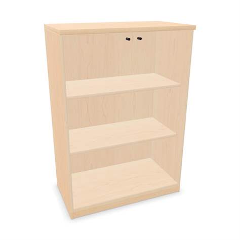 Büroschrank - verglaste Doppel-Flügeltüren, H x B x T: 1155 x 800 x 445 mm, Farbe Ahorn - Nowy Styl Group