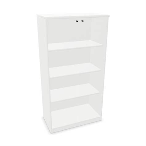 Büroschrank - verglaste Doppel-Flügeltüren, H x B x T: 1545 x 800 x 445 mm, Farbe Weiß - Nowy Styl Group