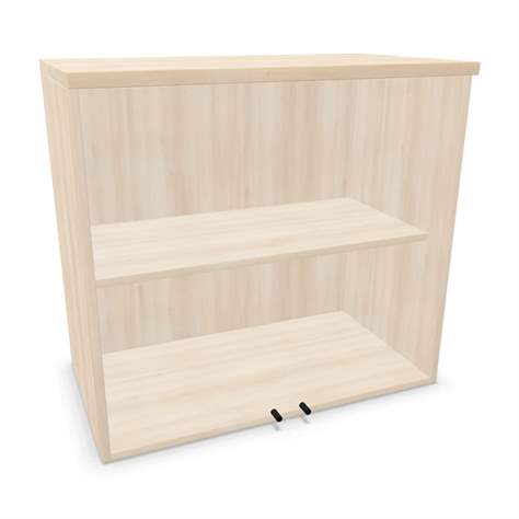 Büroschrank - verglaste Doppel-Flügeltüren, Anbau H x B x T: 740 x 800 x 445 mm, Farbe Akazie - Nowy Styl Group