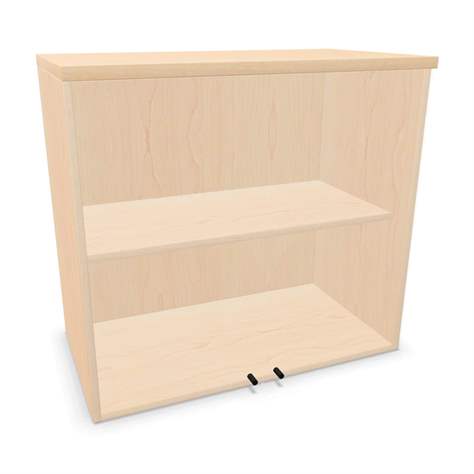Büroschrank - verglaste Doppel-Flügeltüren, Anbau H x B x T: 740 x 800 x 445 mm, Farbe Ahorn - Nowy Styl Group