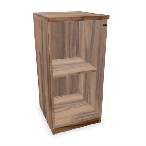 Büroschrank - verglaste Flügeltür, H x B x T: 825 x 400 x 445 mm, Farbe Nussbaum - Nowy Styl Group