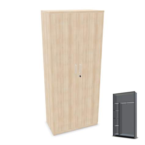 Garderobenschrank mit Böden, H x B x T: 1895 x 800 x 445 mm, Farbe Akazie - Nowy Styl Group