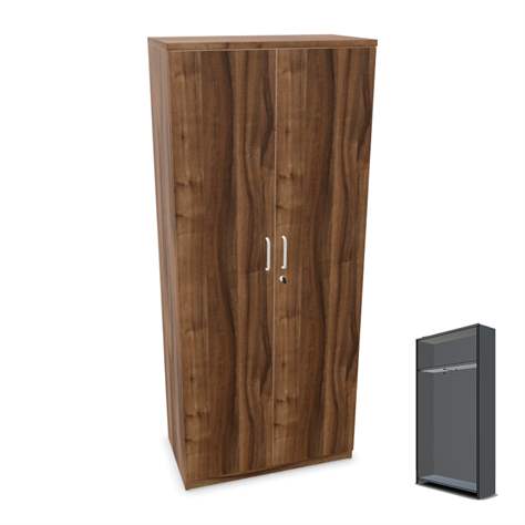 Garderobenschrank, H x B x T: 1895 x 800 x 445 mm, Farbe Nussbaum - Nowy Styl Group
