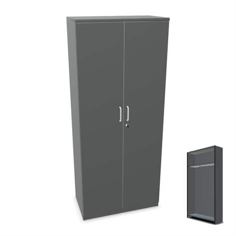 Garderobenschrank, H x B x T: 1895 x 800 x 445 mm, Farbe Dunkelgrau - Nowy Styl Group