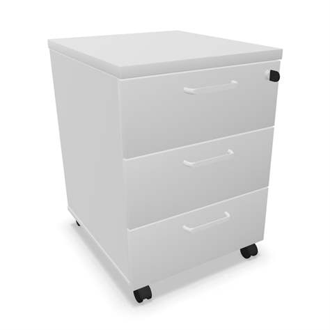 Fahrbarer Container, 3 Schubladen, Farbe Lichtgrau, H x B x T: 600 x 430 x 480 mm - Nowy Styl Group