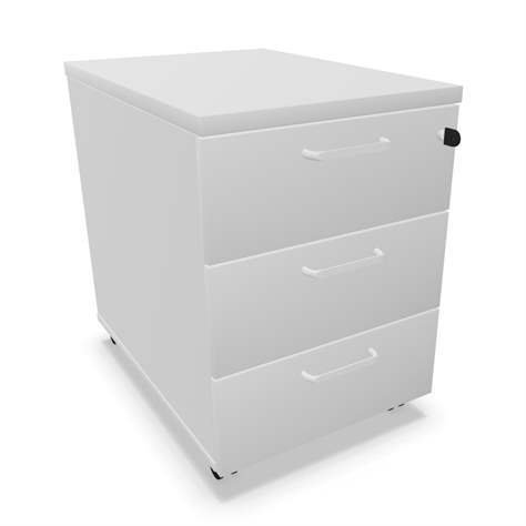 Fahrbarer Container, 3 Schubladen, Farbe Lichtgrau, H x B x T: 600 x 430 x 600 mm - Nowy Styl Group