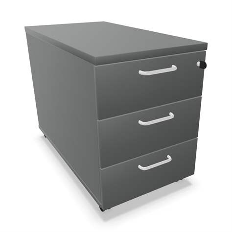 Fahrbarer Container, 3 Schubladen, Farbe Dunkelgrau, H x B x T: 600 x 430 x 800 mm - Nowy Styl Group