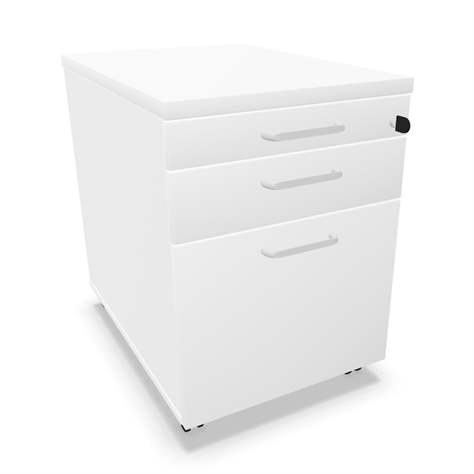 Fahrbarer Container, 2 Schubladen + Registratur, Farbe weiß, H x B x T: 600 x 430 x 600 mm - Nowy Styl Group