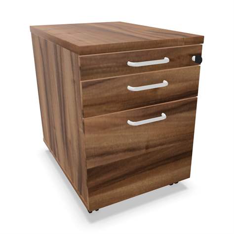 Fahrbarer Container, 2 Schubladen + Registratur, Farbe Nussbaum, H x B x T: 600 x 430 x 600 mm - Nowy Styl Group